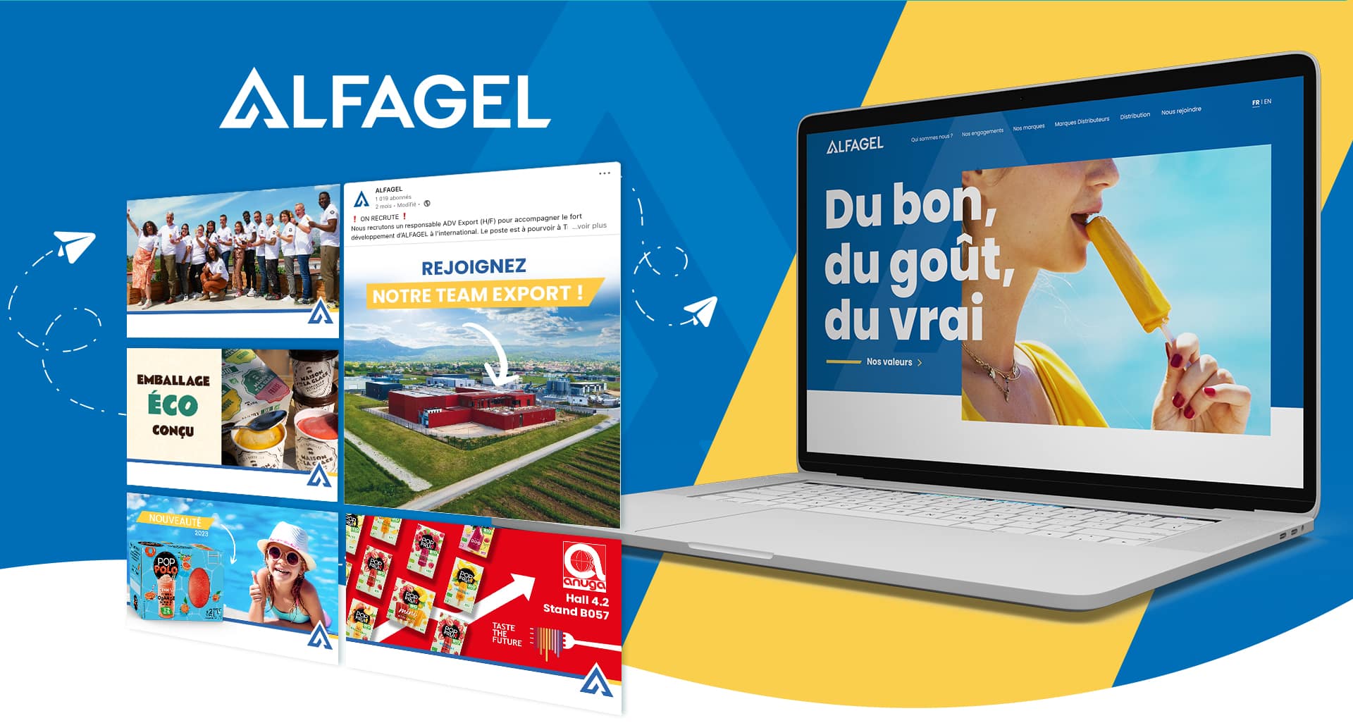 Alfagel réseaux sociaux site internet yesss communication Marseille